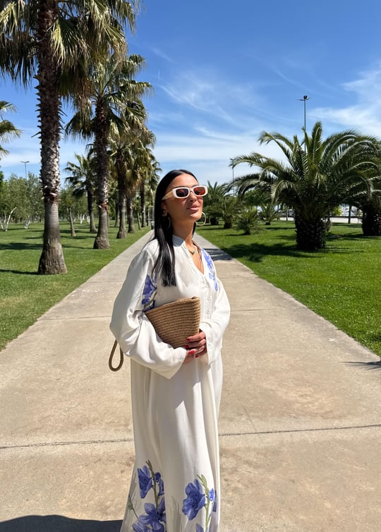 Lotus Off-White Viscose Maxi Oversized Dress