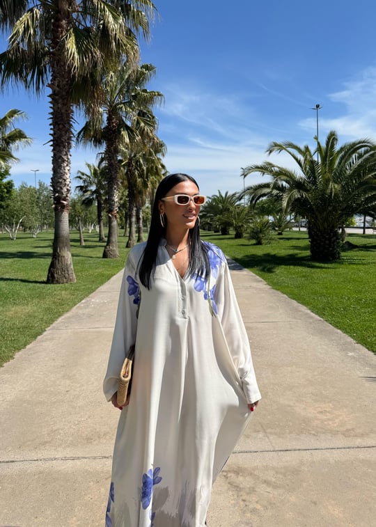 Lotus Off-White Viscose Maxi Oversized Dress