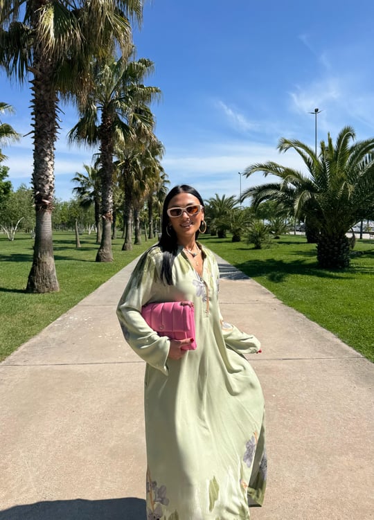 Lotus Green Viscose Maxi Oversized Dress