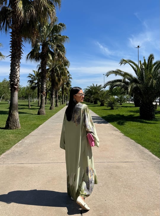 Lotus Green Viscose Maxi Oversized Dress