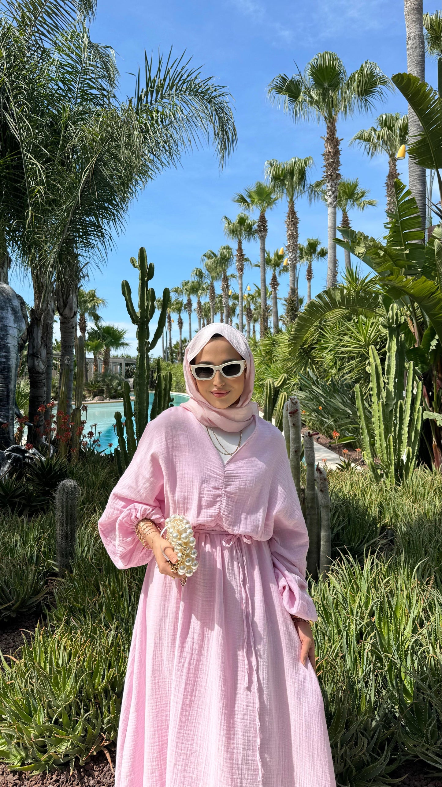 Blush Pink Lightweight Muslin Maxi Dres