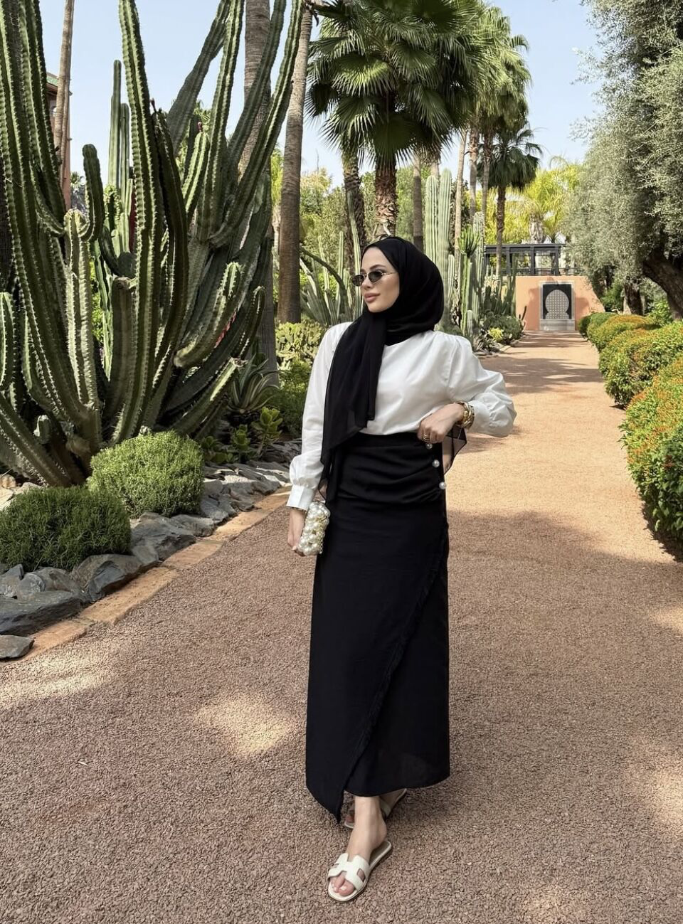 Black Pearl Button Wrap Linen Skirt