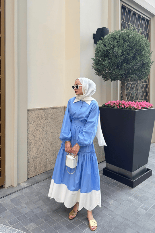 Poplin Blue Dress