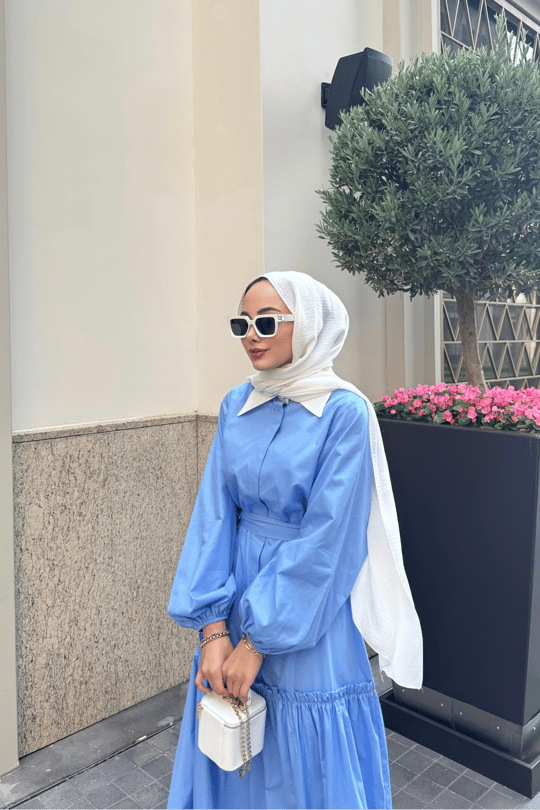 Poplin Blue Dress