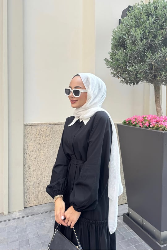 Poplin Black Dress