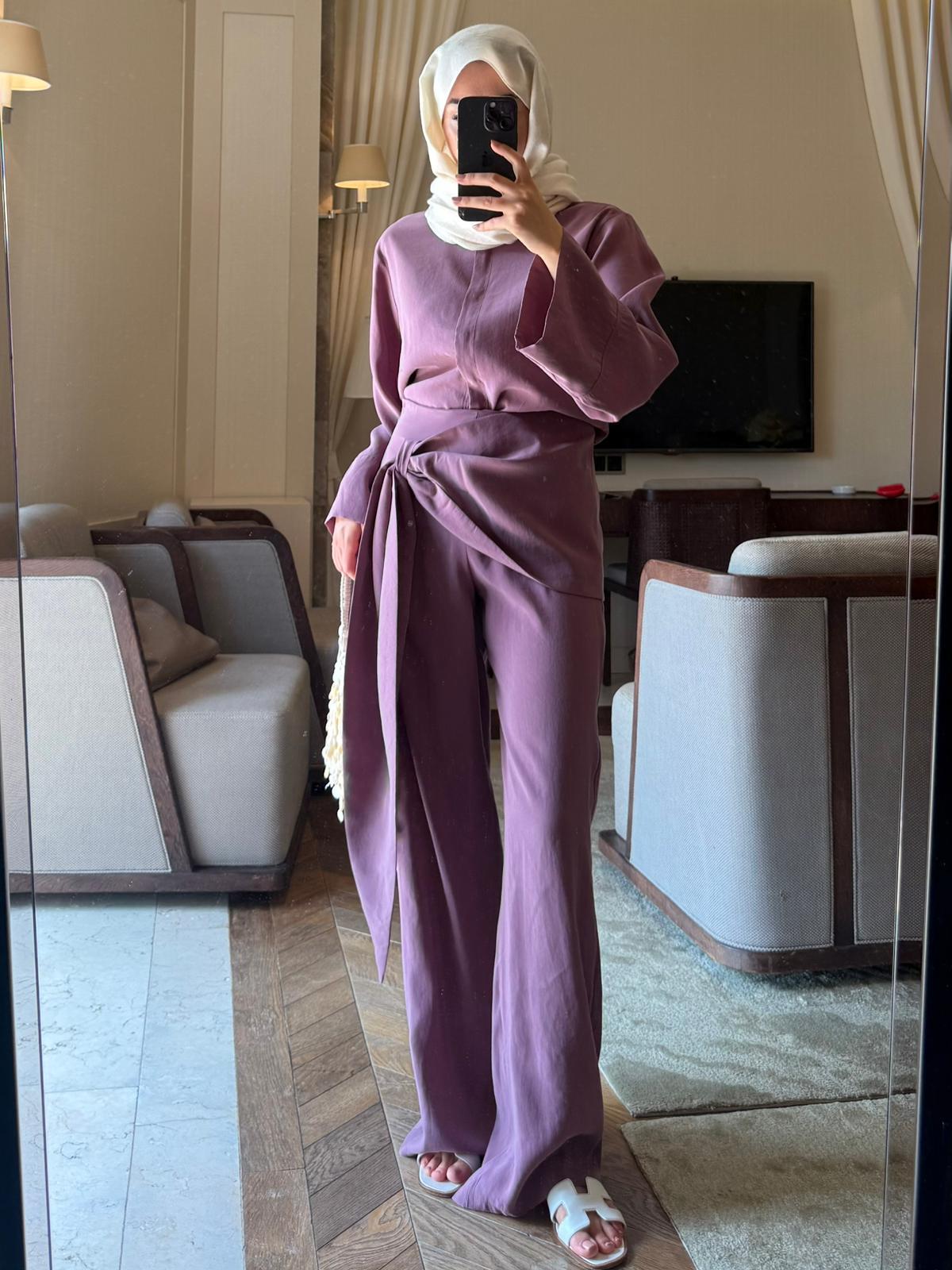 Tie Detail Modal Set - Plum