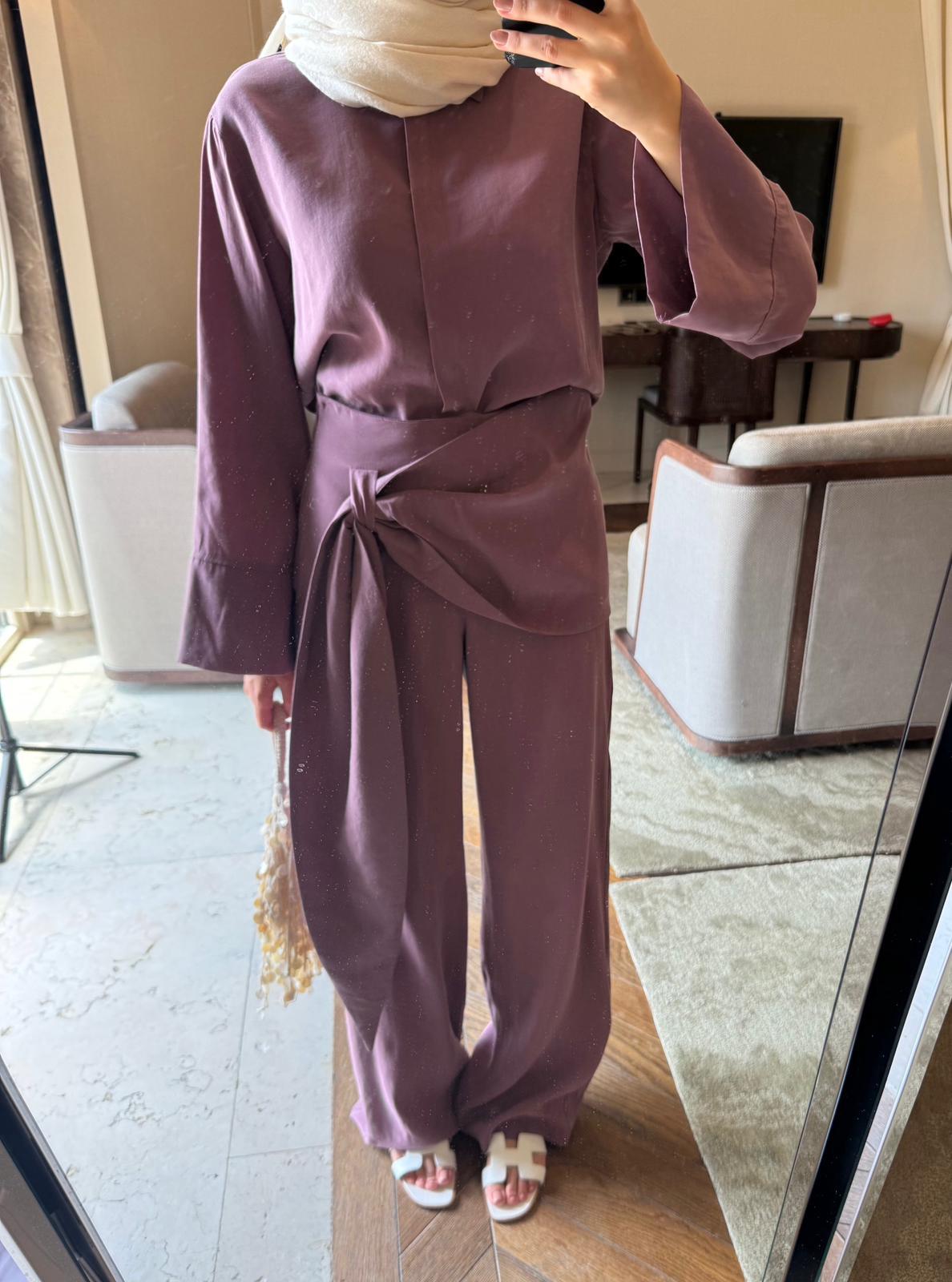 Tie Detail Modal Set - Plum