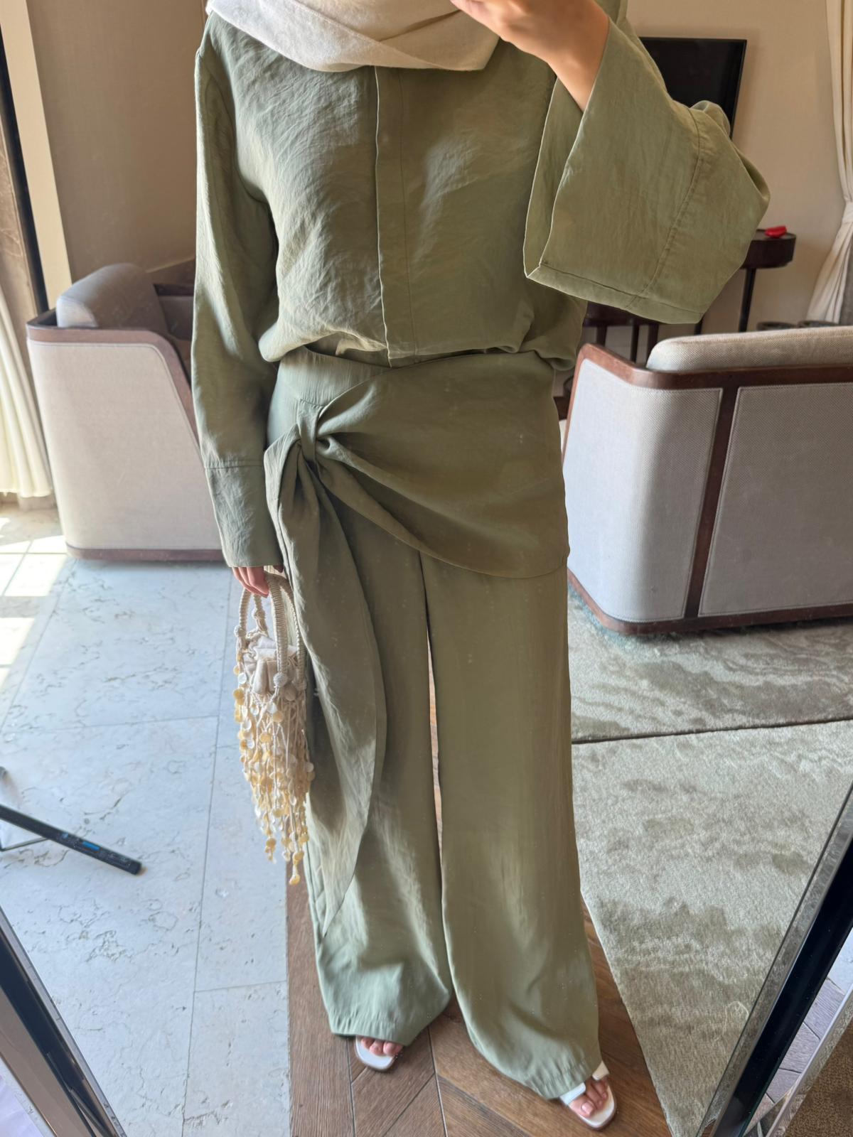 Tie Detail Modal Set - Khaki