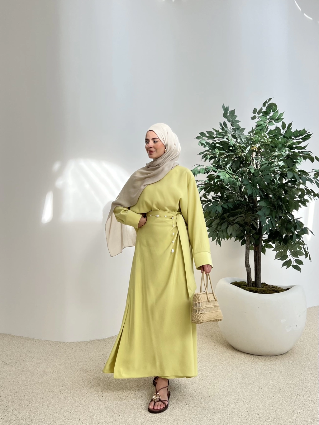 Lime Blouse & Skirt Set – Soft Tencel Fabric