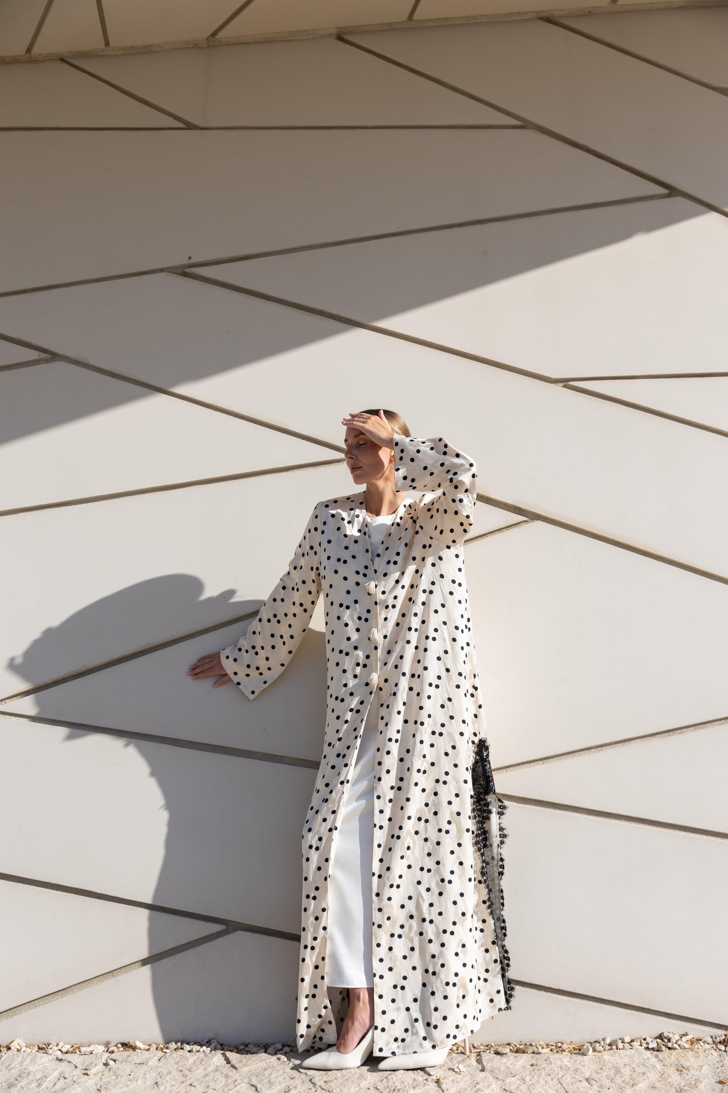 Polka Dot Pearl Viscose Abaya