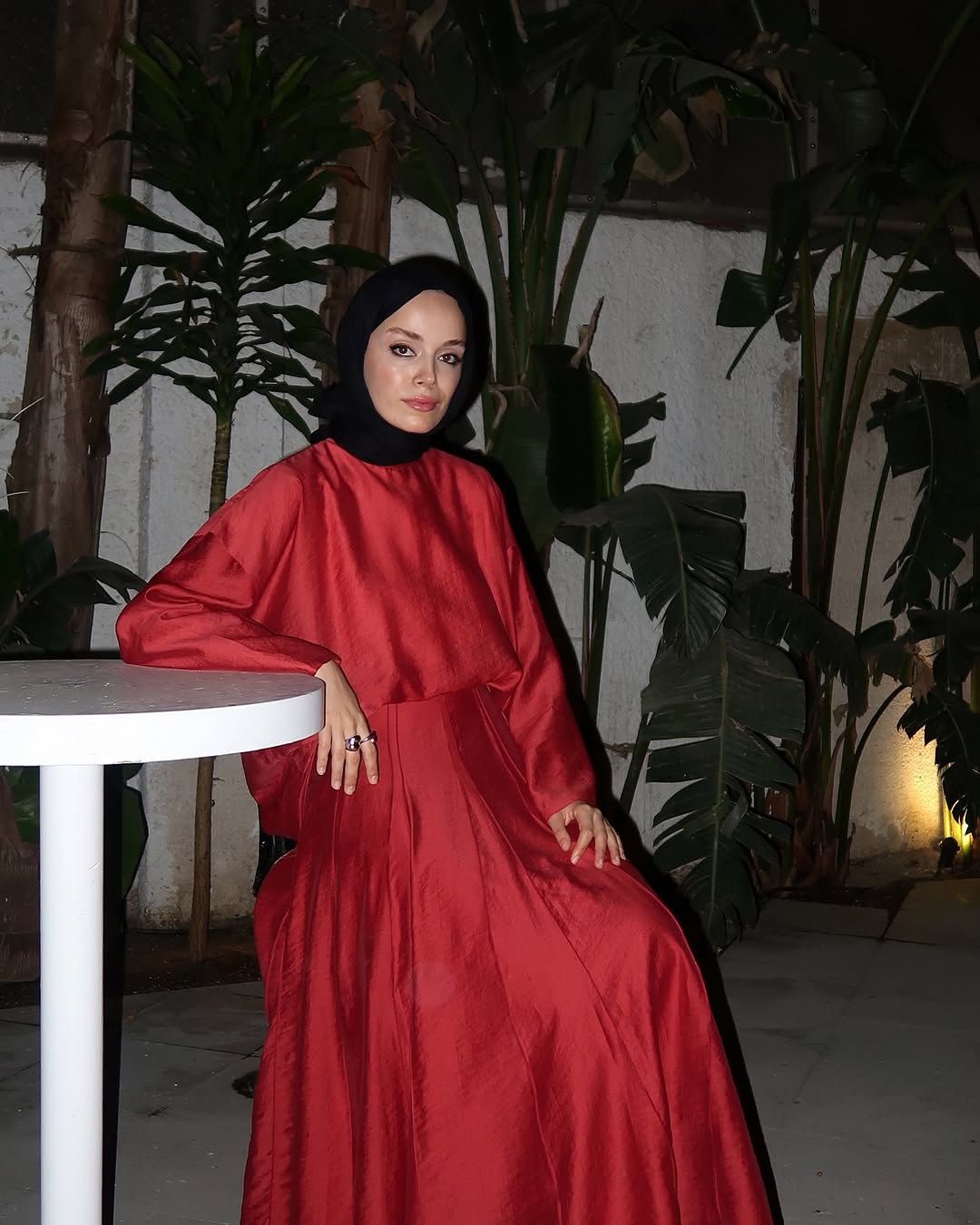 Sheer Burgundy Natural Fabric Skirt & Blouse Set