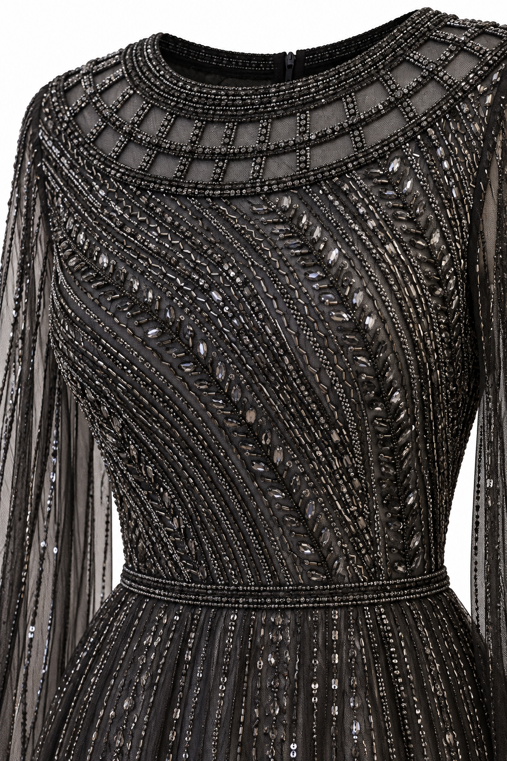 Couture Sonja Modest Evening Dress - Anthracite
