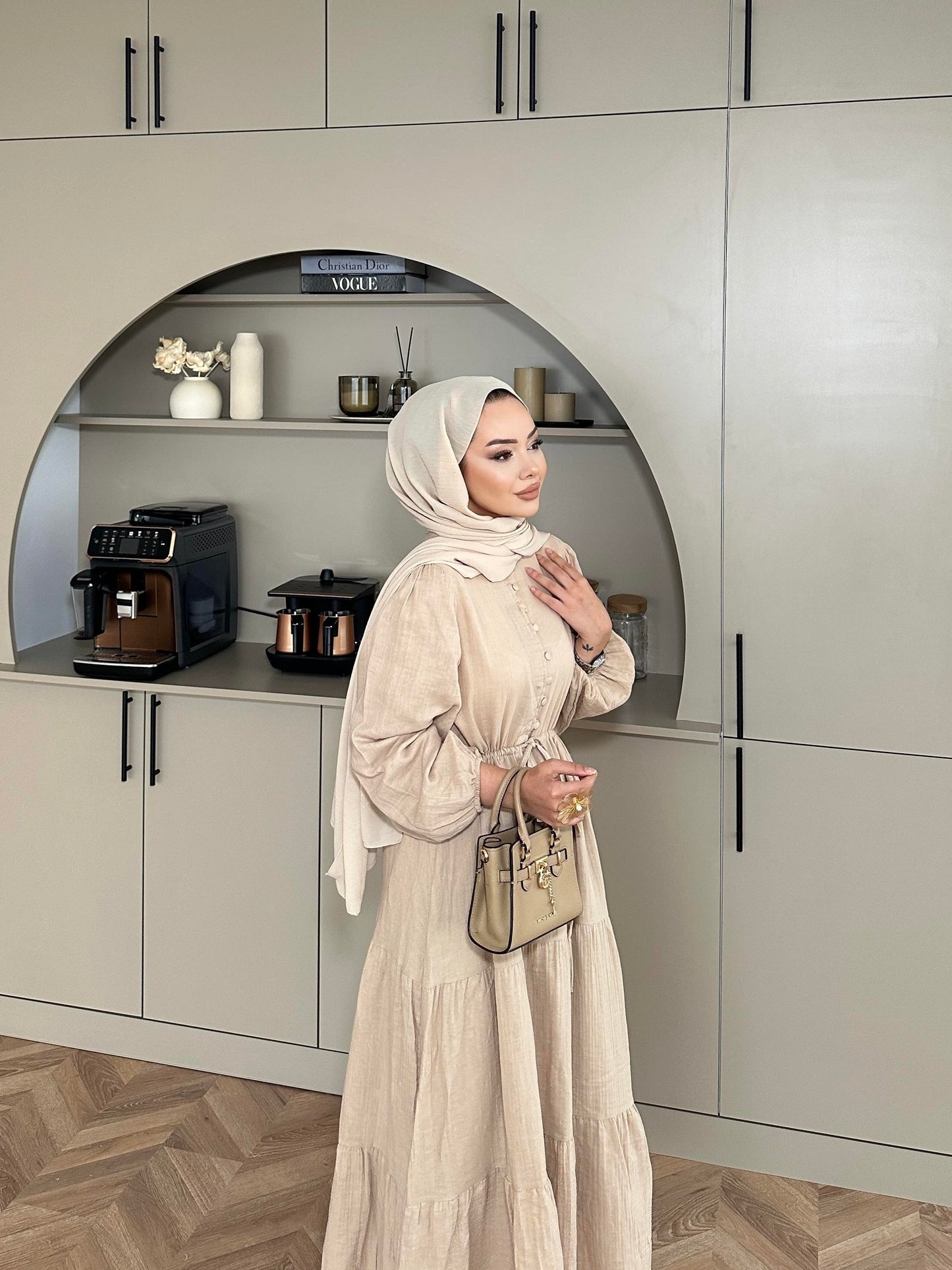 Maxi Muslin Dress- Beige