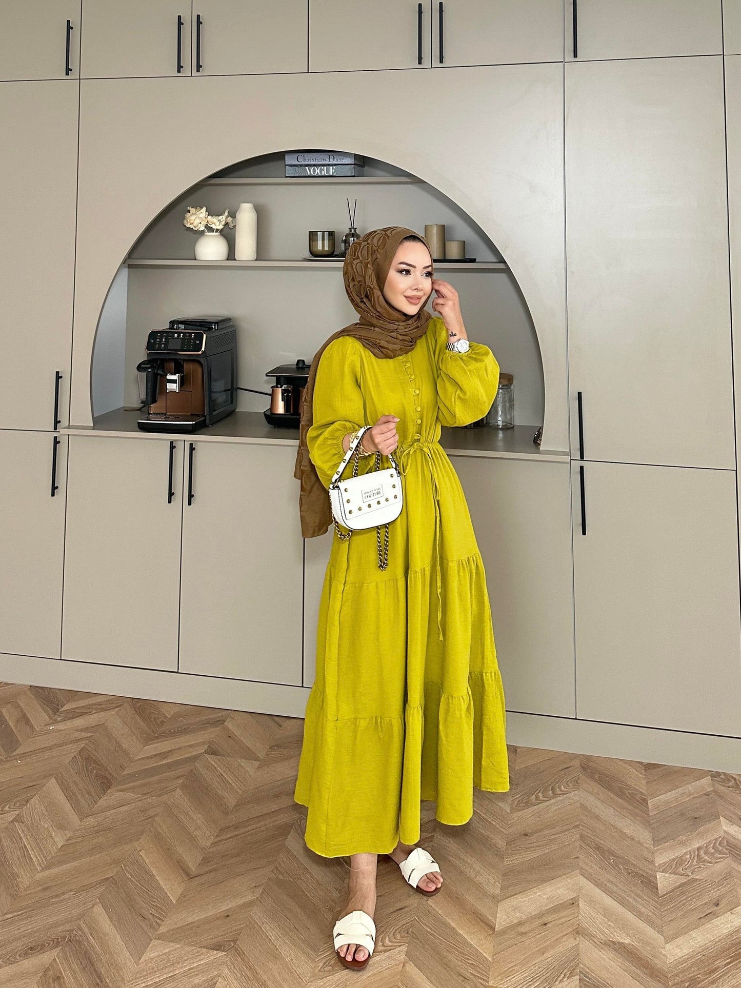 Maxi Muslin Dress- Pistachio