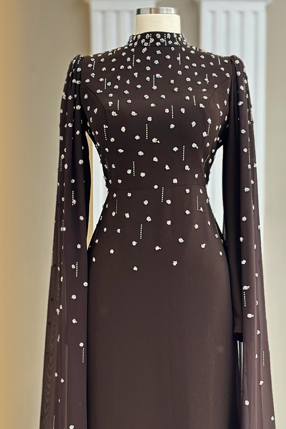 Afra Modest Evening Dress - Brown