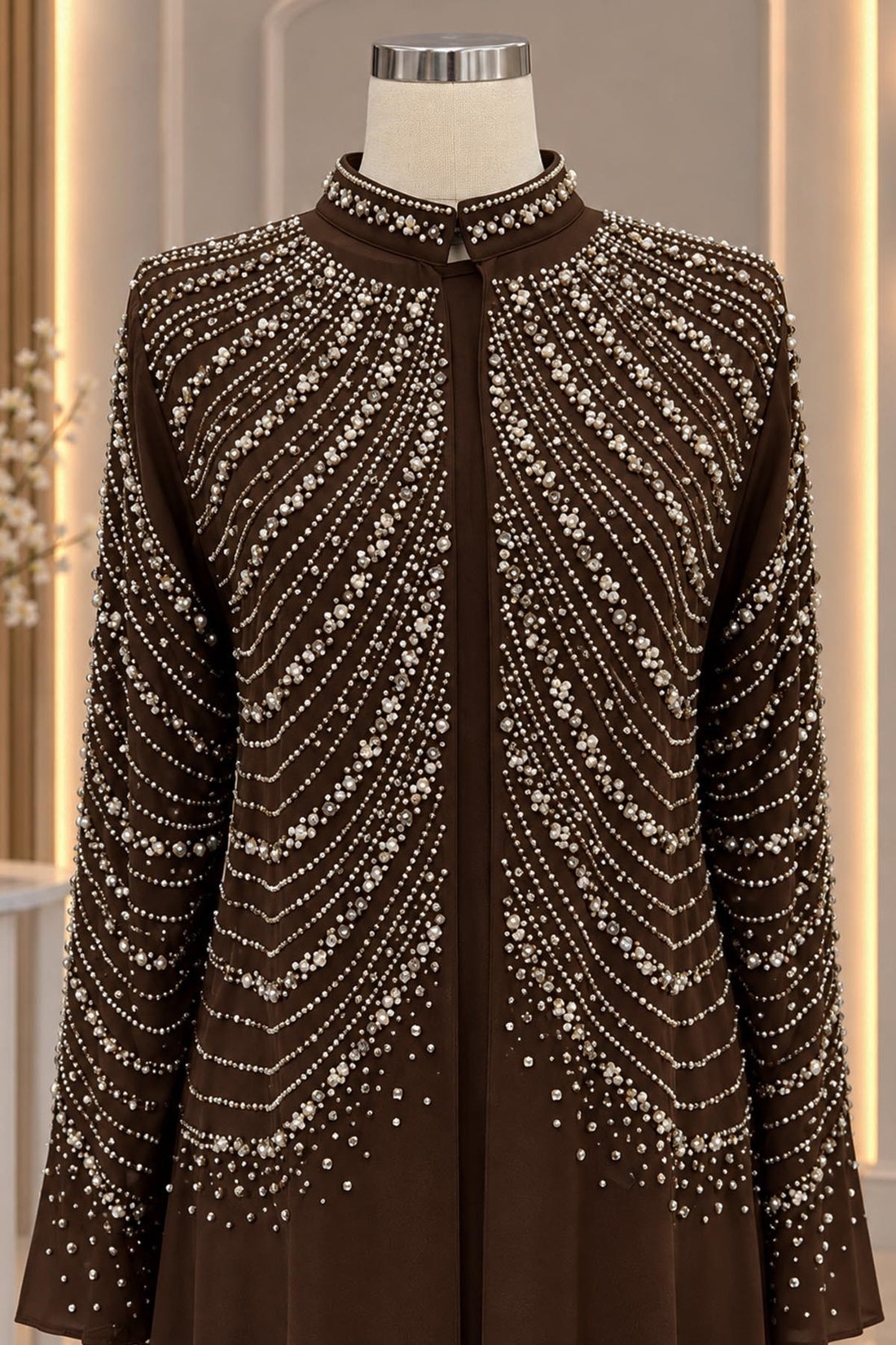 Aşiyan Modest Evening Dress - Brown