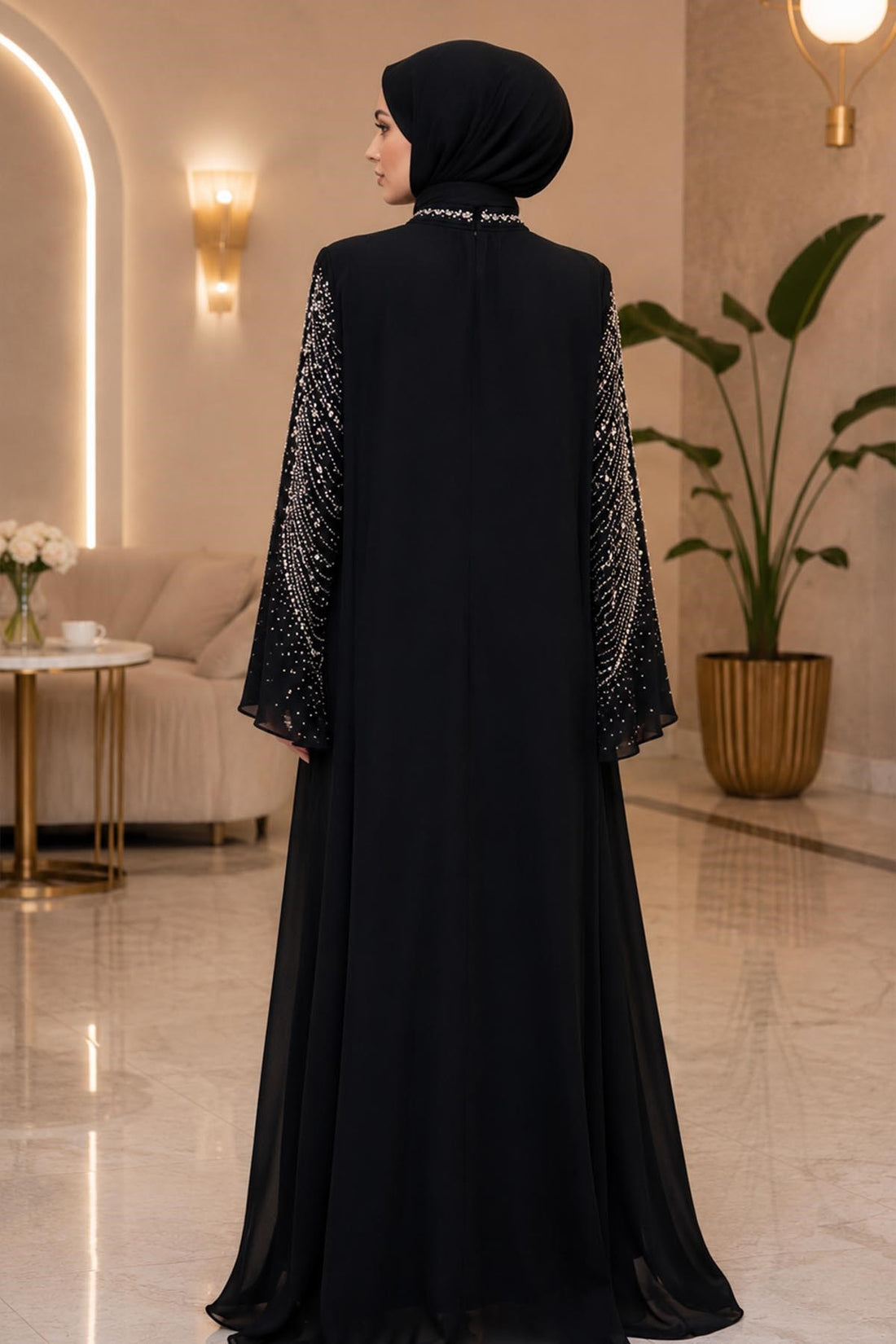 Aşiyan Modest Evening Dress - Black