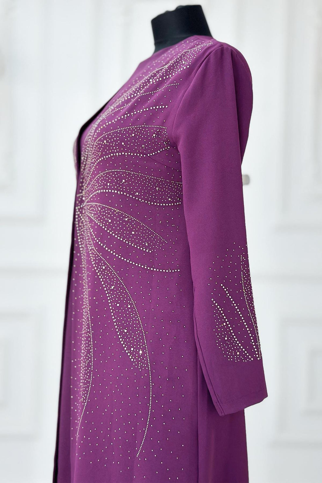 Ceren Modest Evening Dress - Plum
