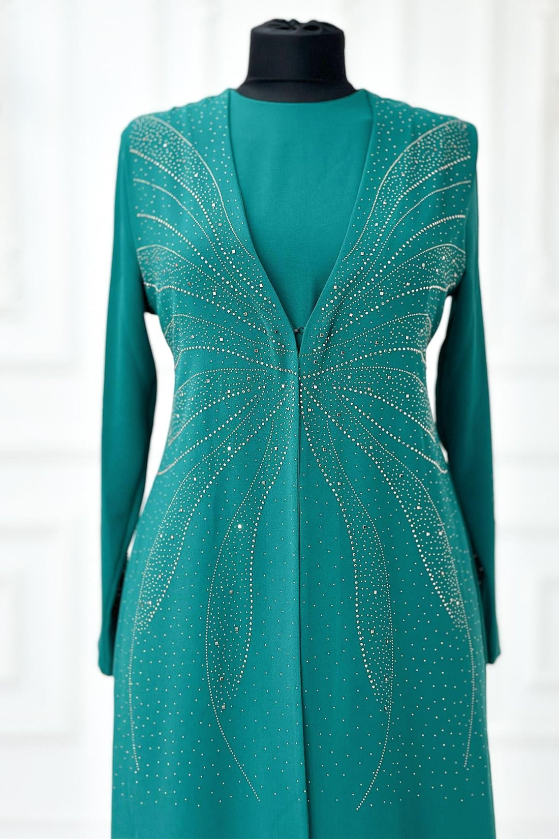 Ceren Modest Evening Dress - Emerald