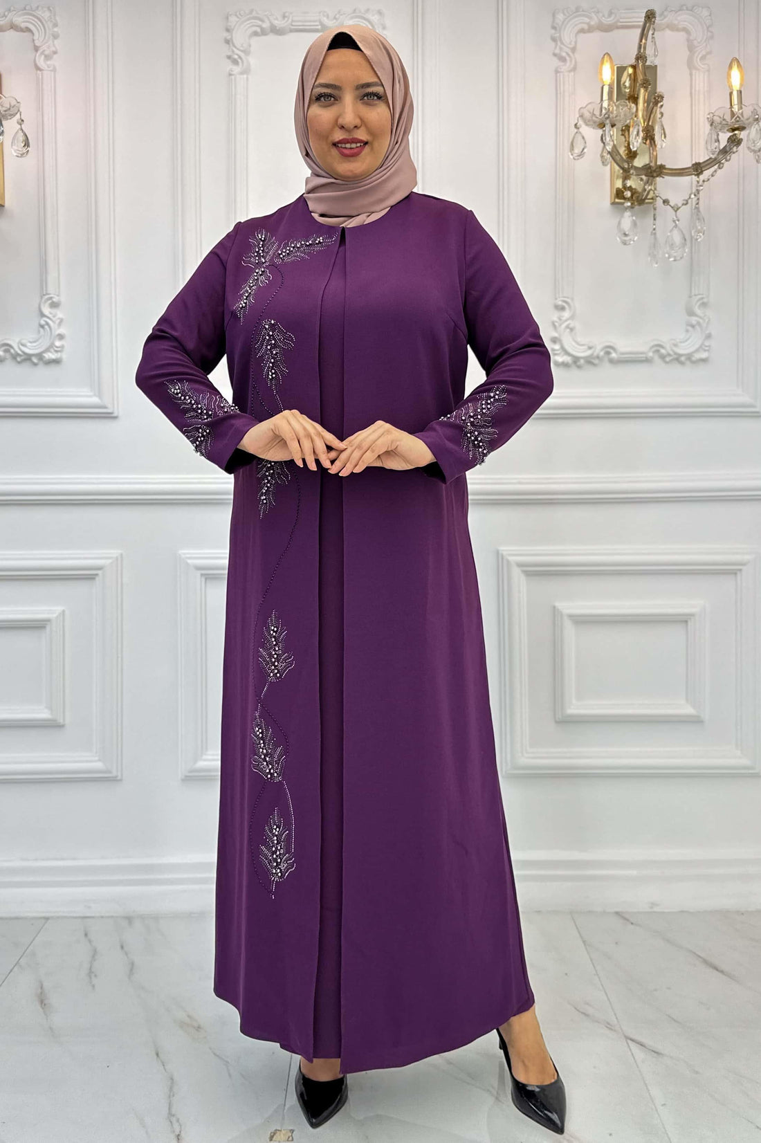 Çiğdem Modest Evening Dress - Plum