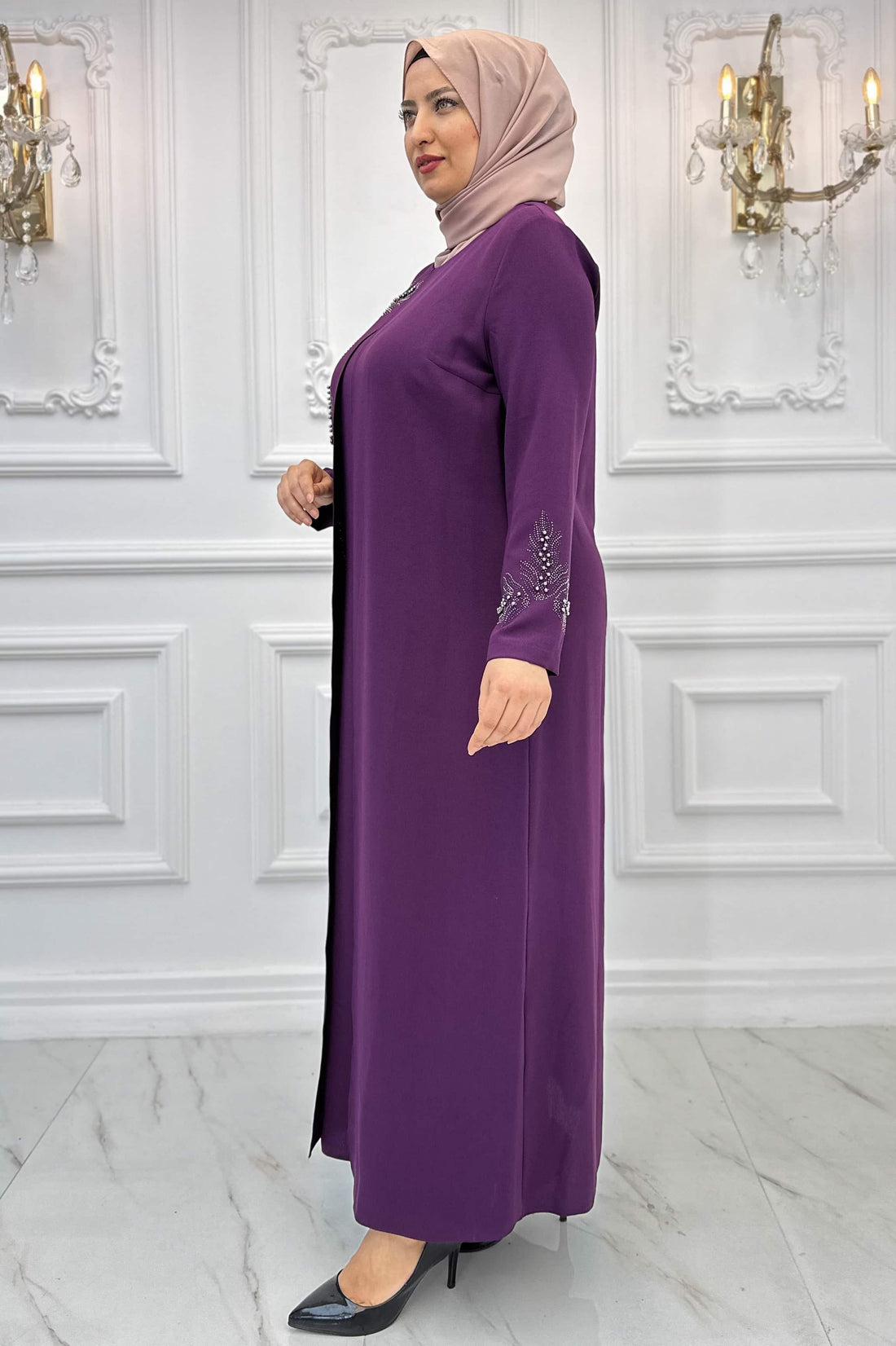 Çiğdem Modest Evening Dress - Plum