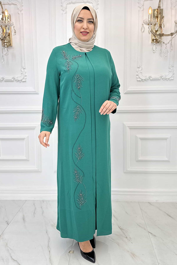 Çiğdem Modest Evening Dress - Emerald