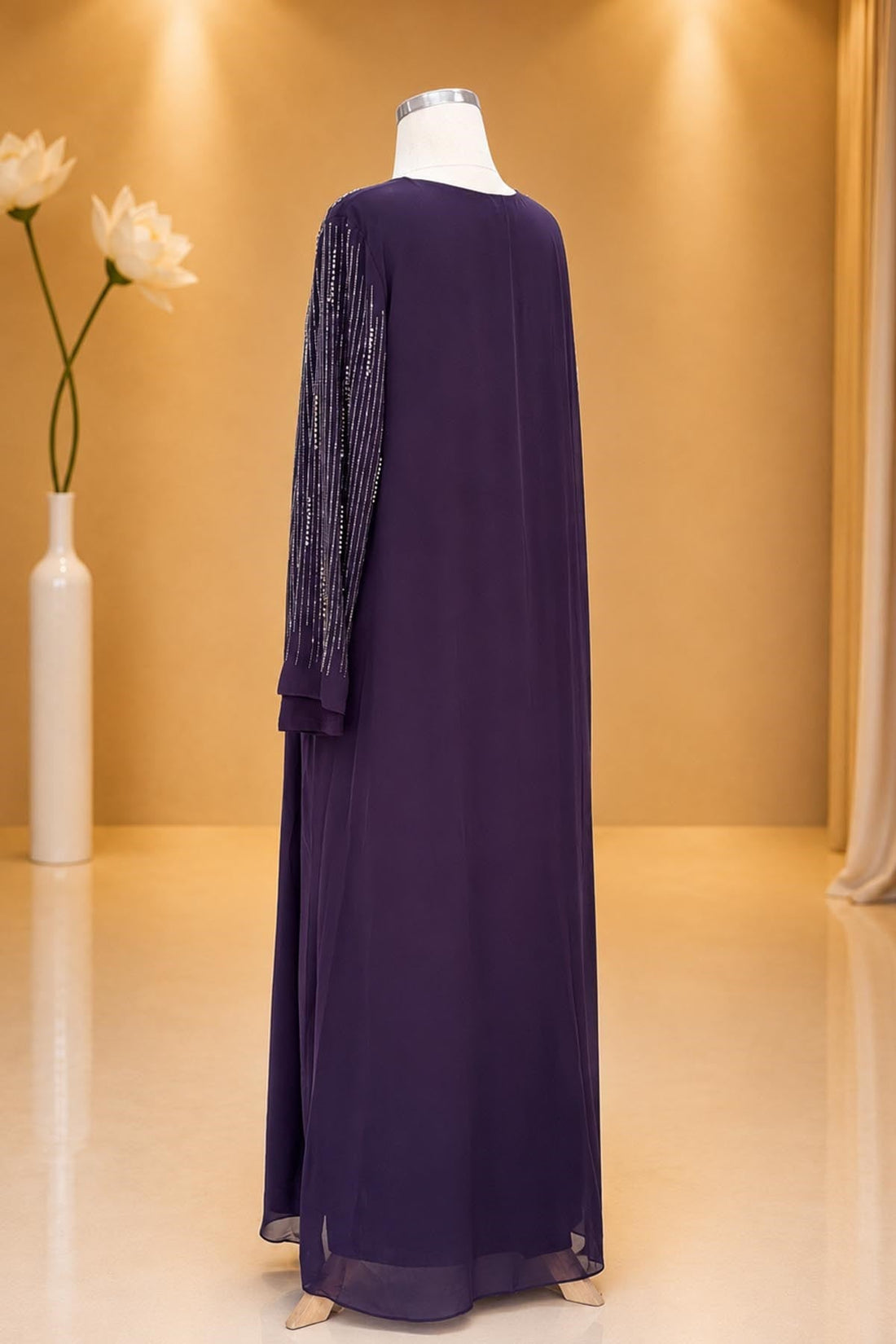 Deren Modest Evening Dress - Plum