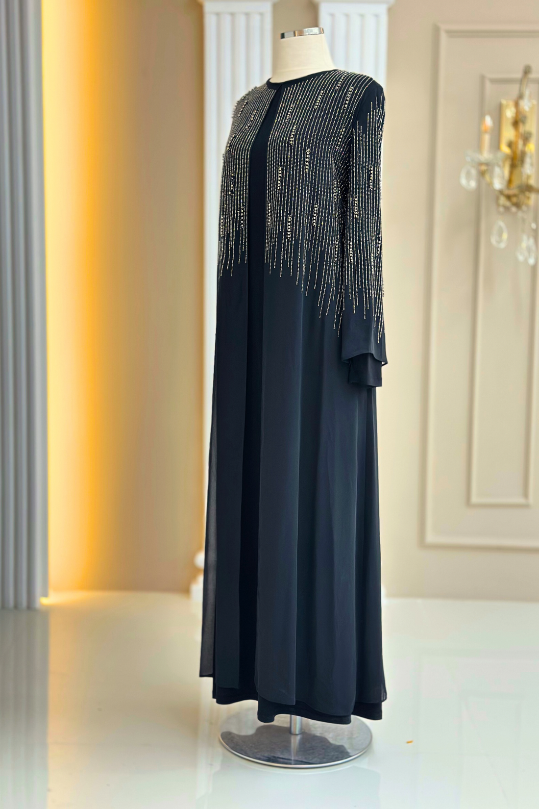 Deren Modest Evening Dress - Black