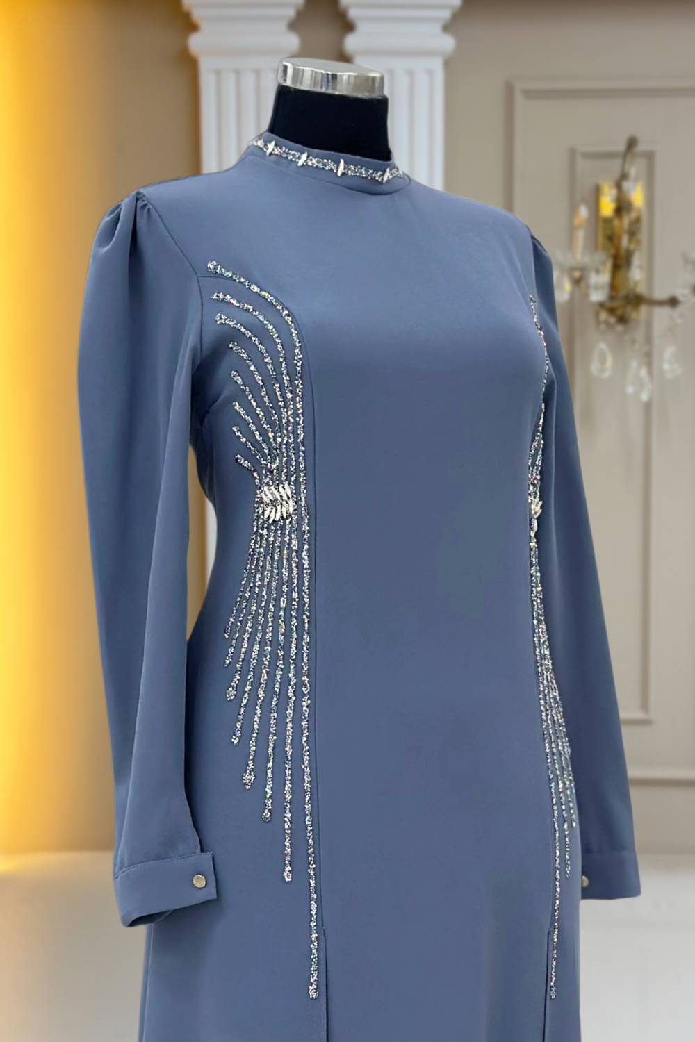 Duru Modest Evening Dress - Grey