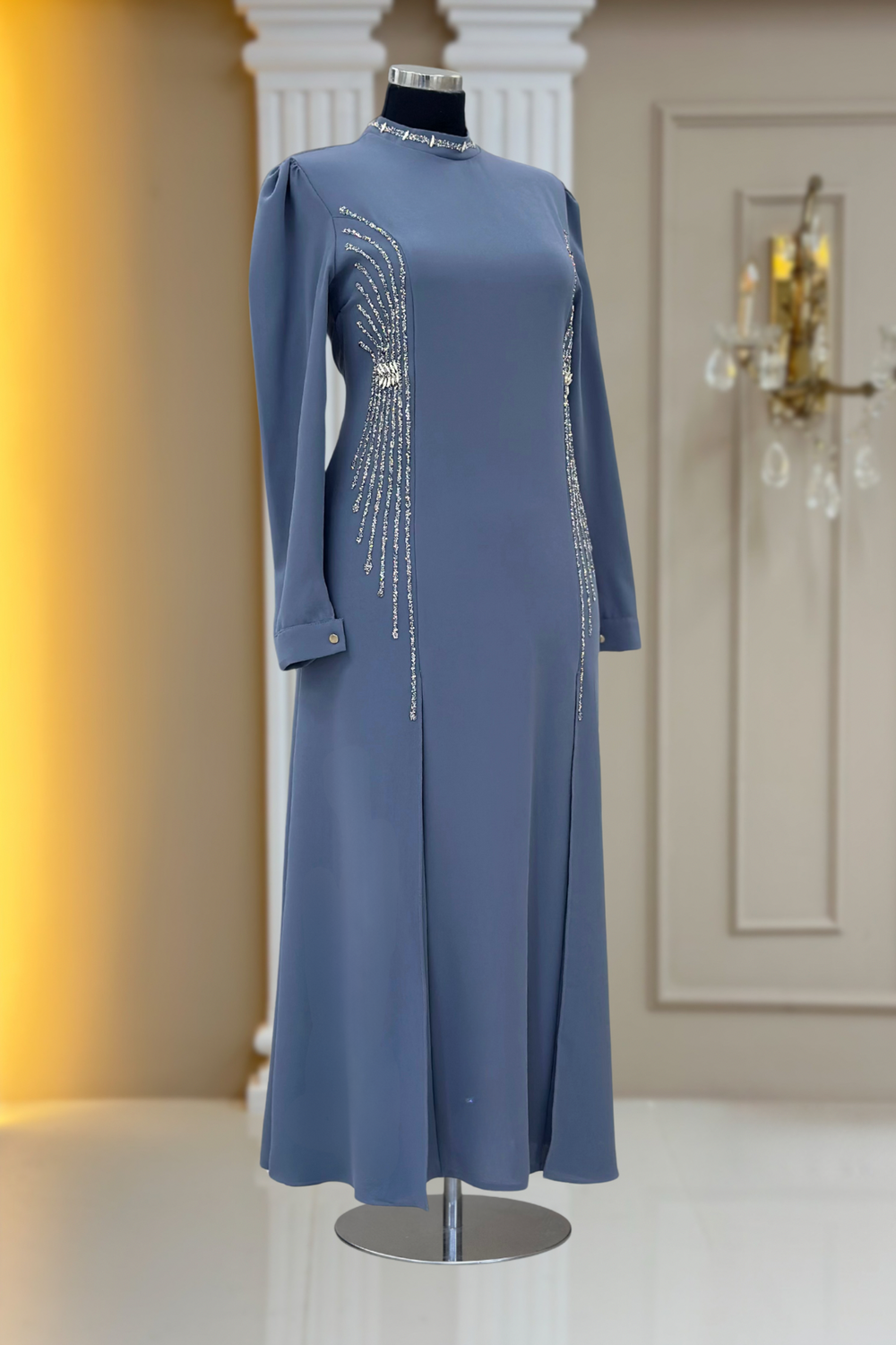 Duru Modest Evening Dress - Grey