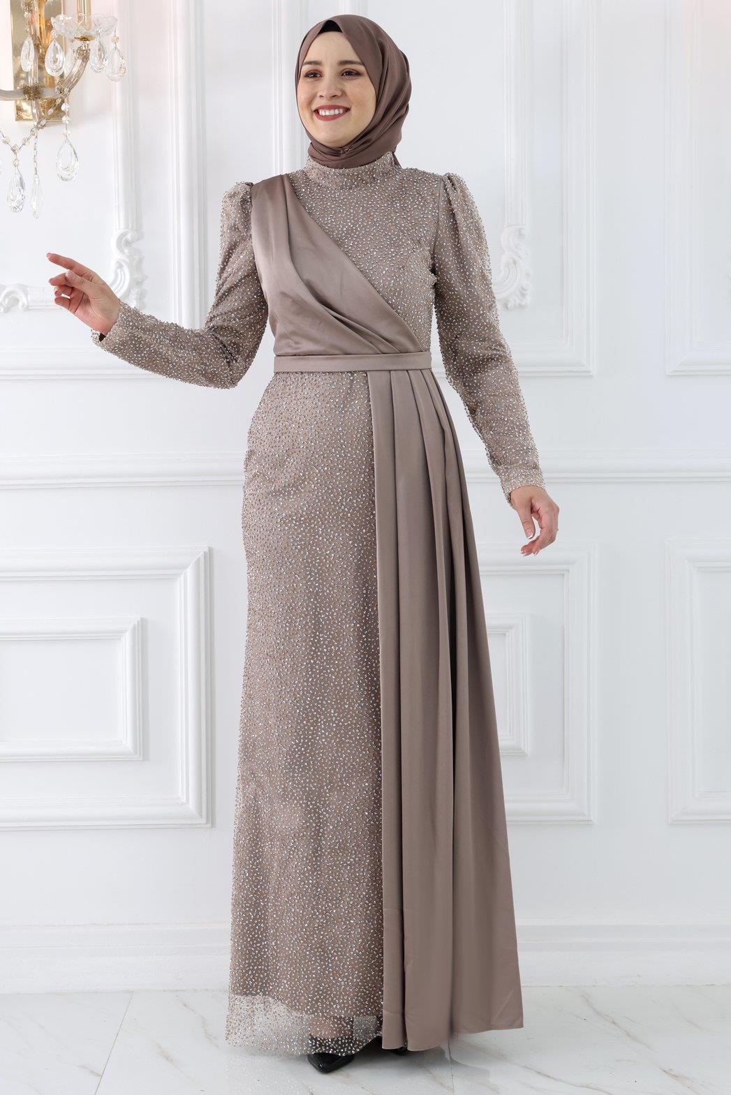 Ecmel Modest Evening Dress - Gold