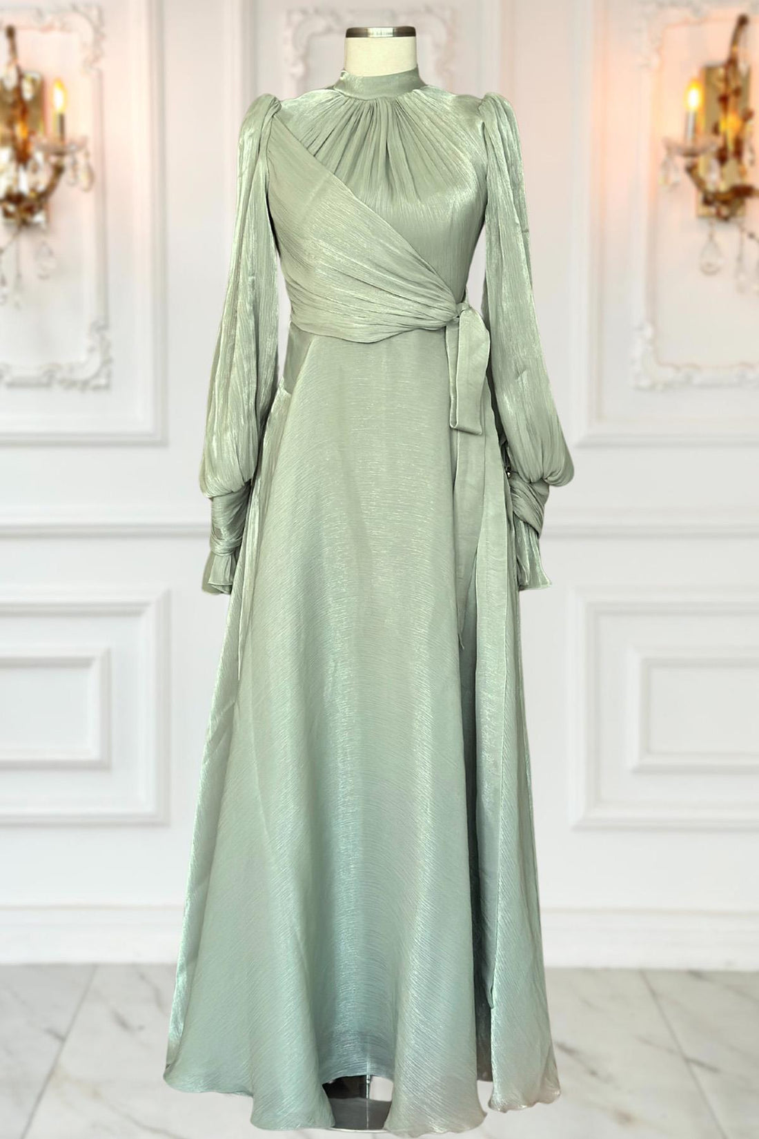 Efruz Modest Evening Dress - Mint
