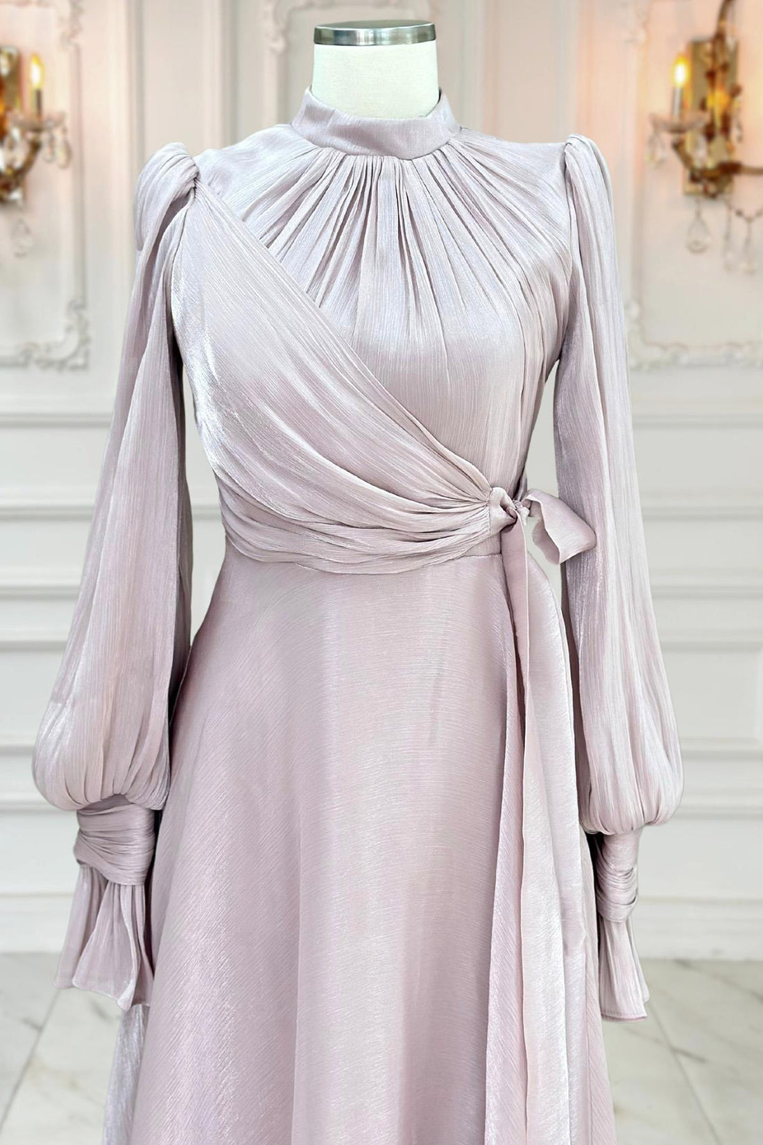 Efruz Modest Evening Dress - Blush Pink