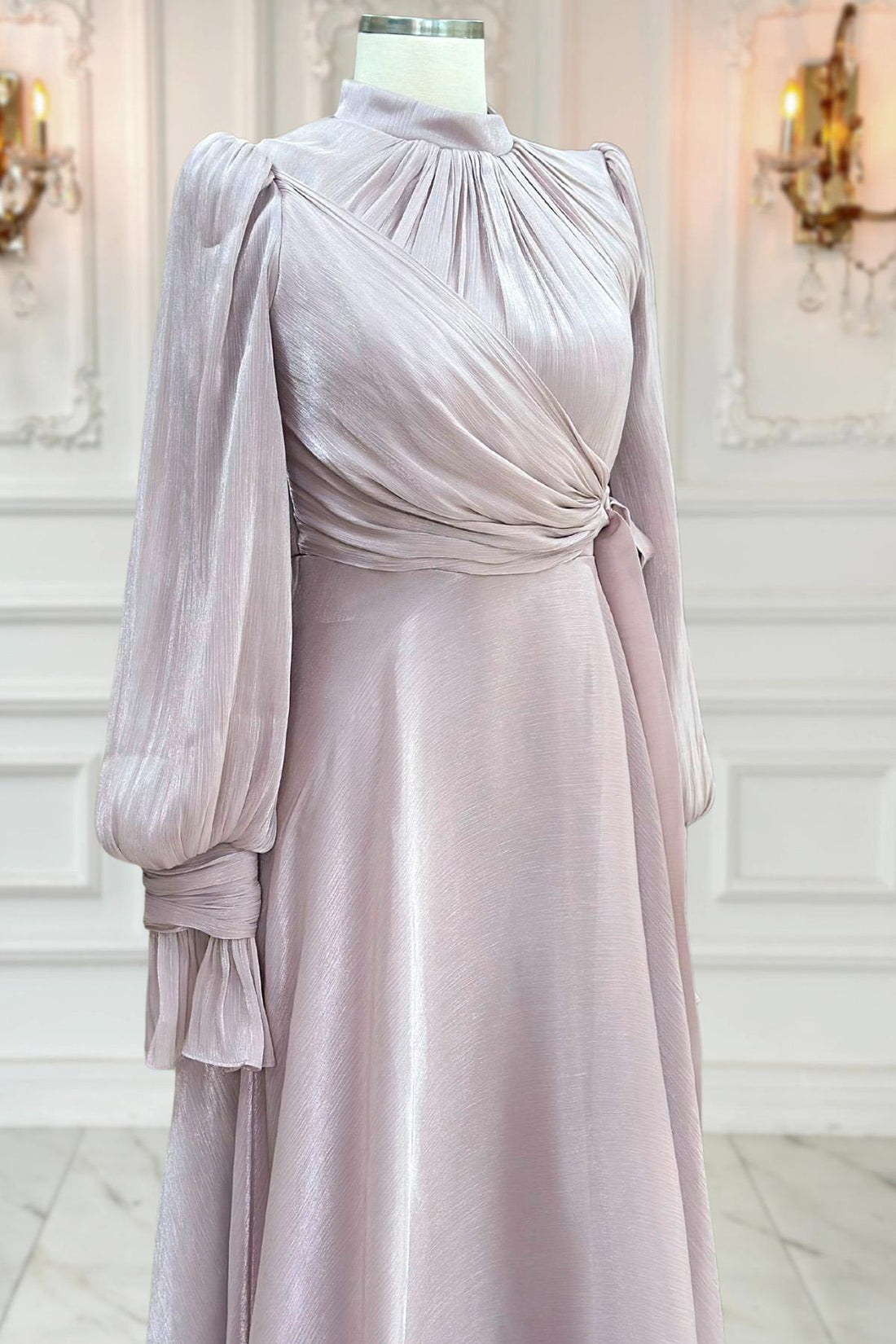 Efruz Modest Evening Dress - Blush Pink