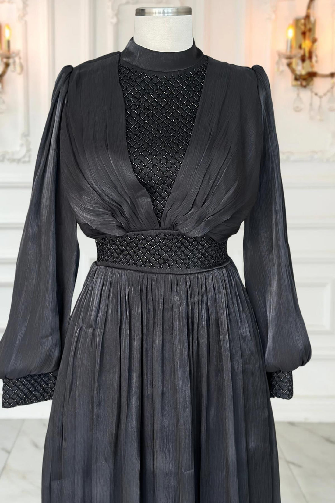Efser Modest Evening Dress - Black