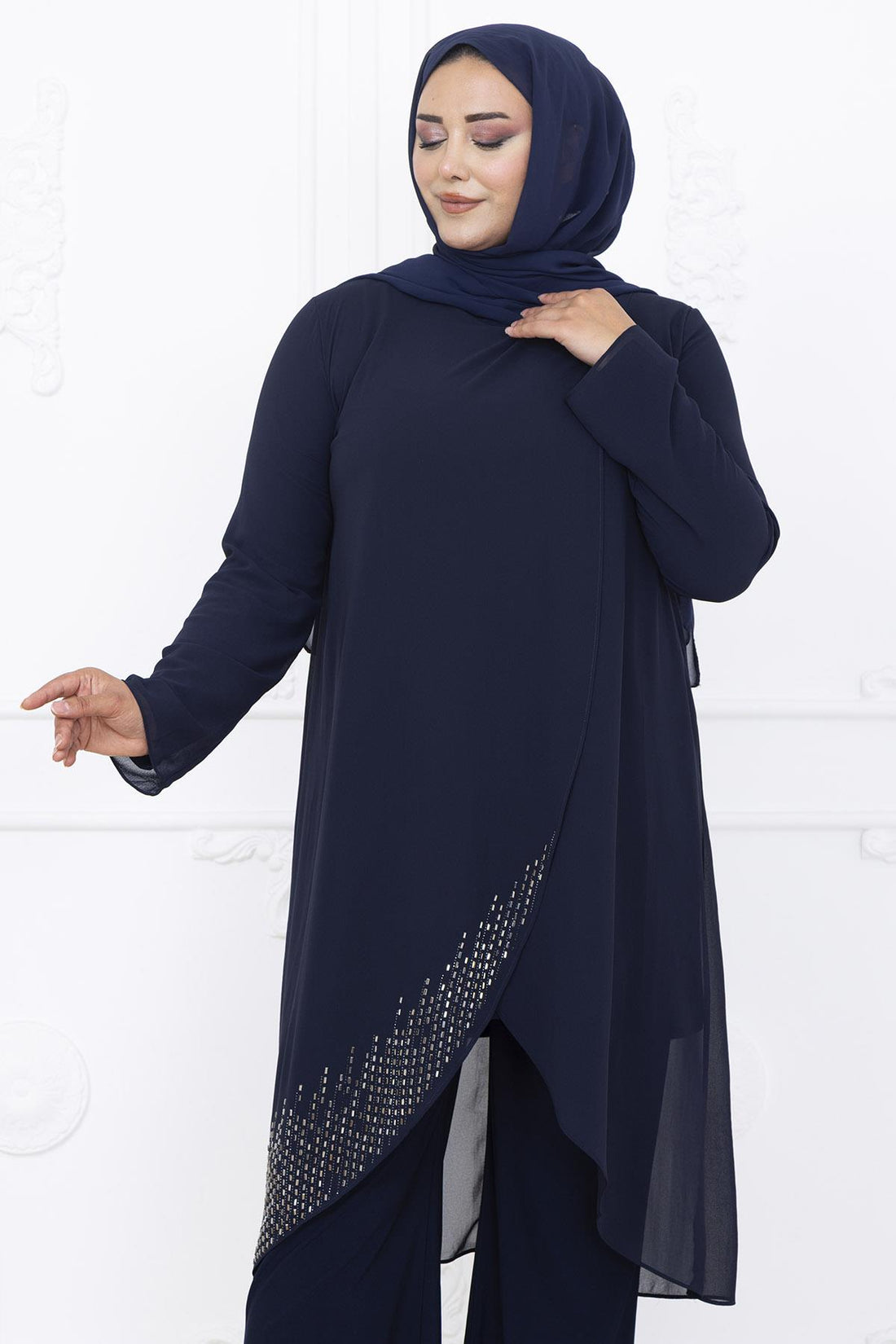 Esin Modest Evening Set - Navy