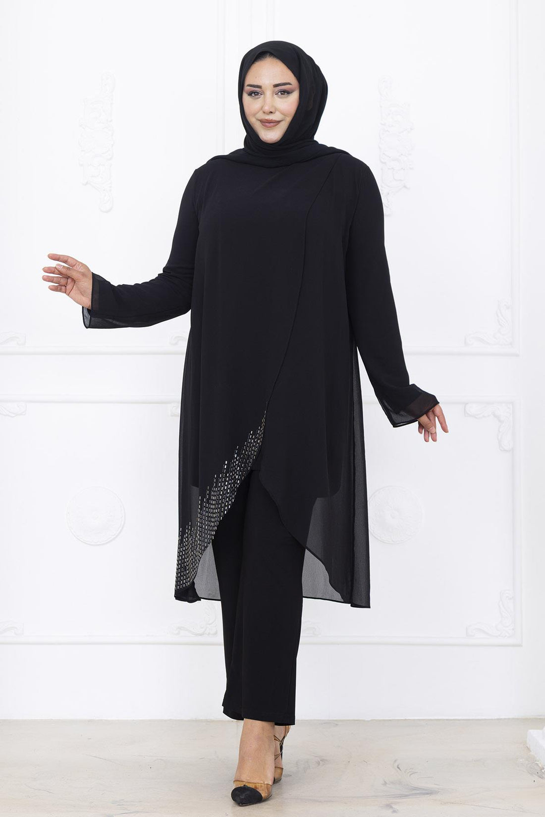Esin Modest Evening Set - Black
