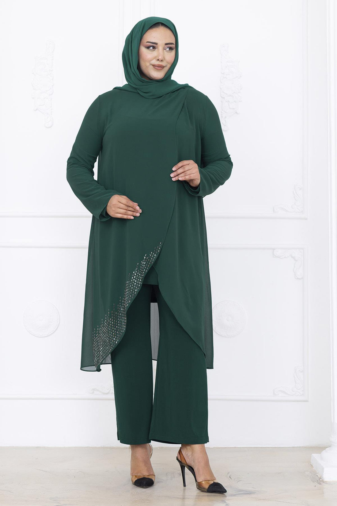 Esin Modest Evening Set - Emerald