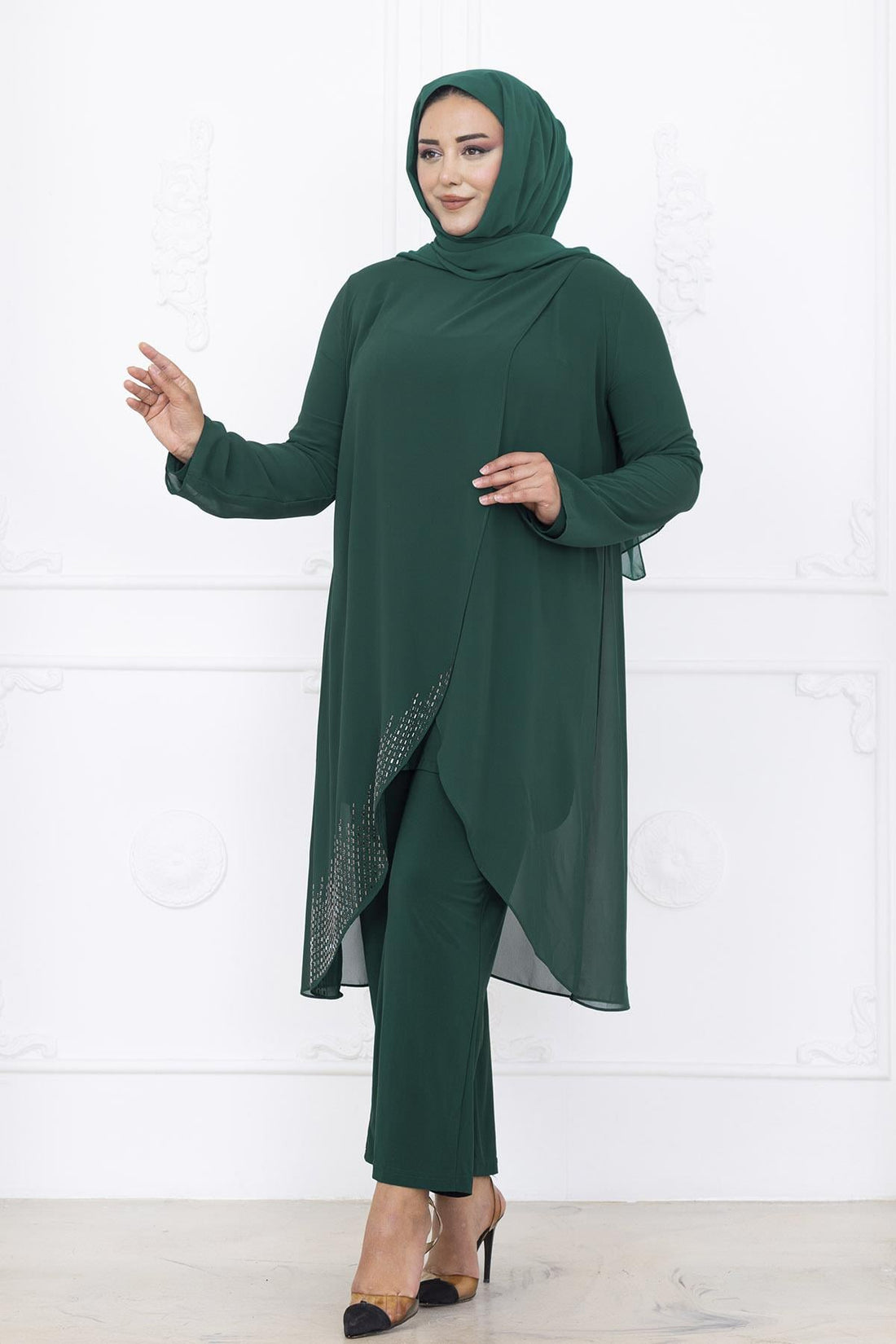 Esin Modest Evening Set - Emerald
