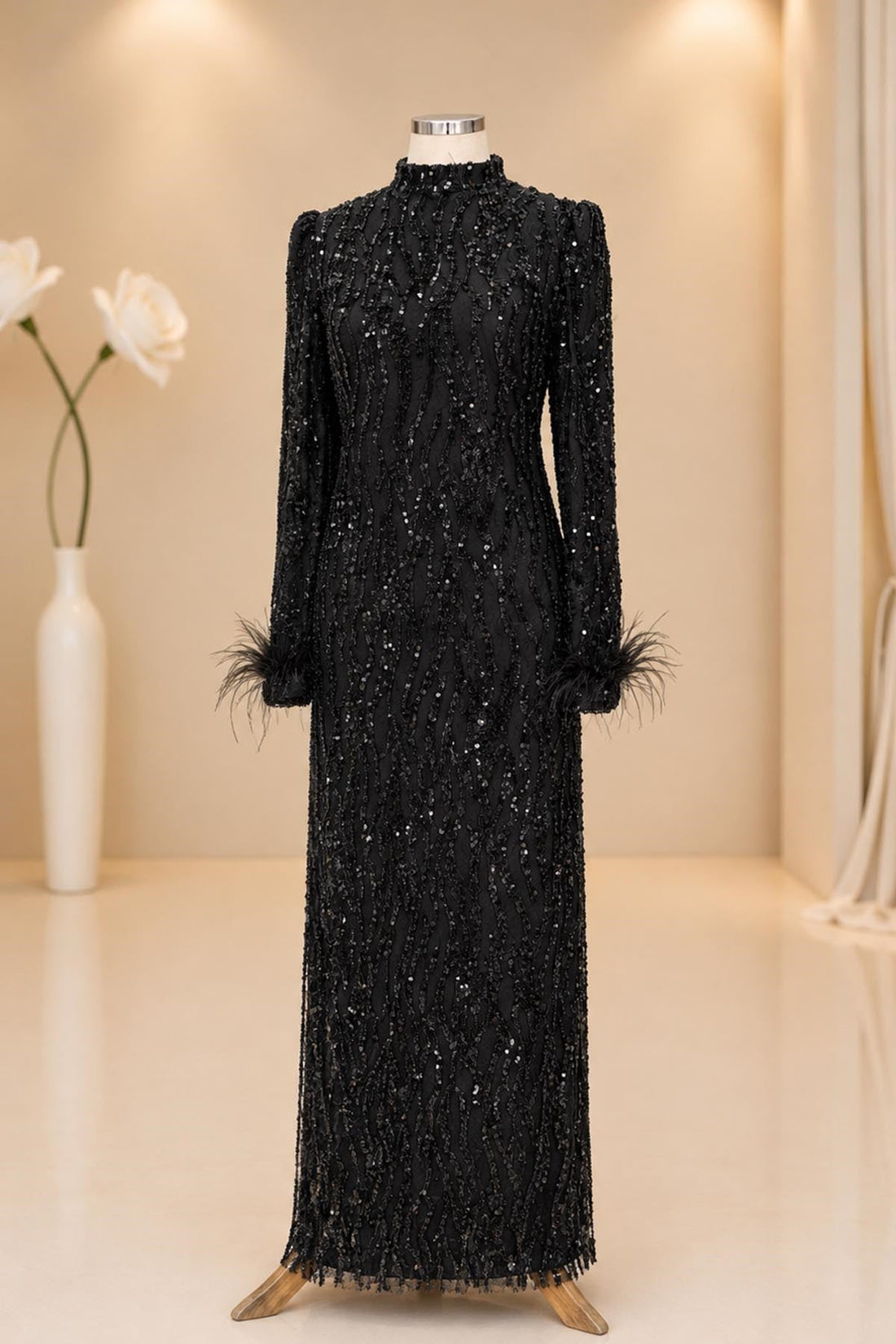 Eslem Modest Evening Dress - Black