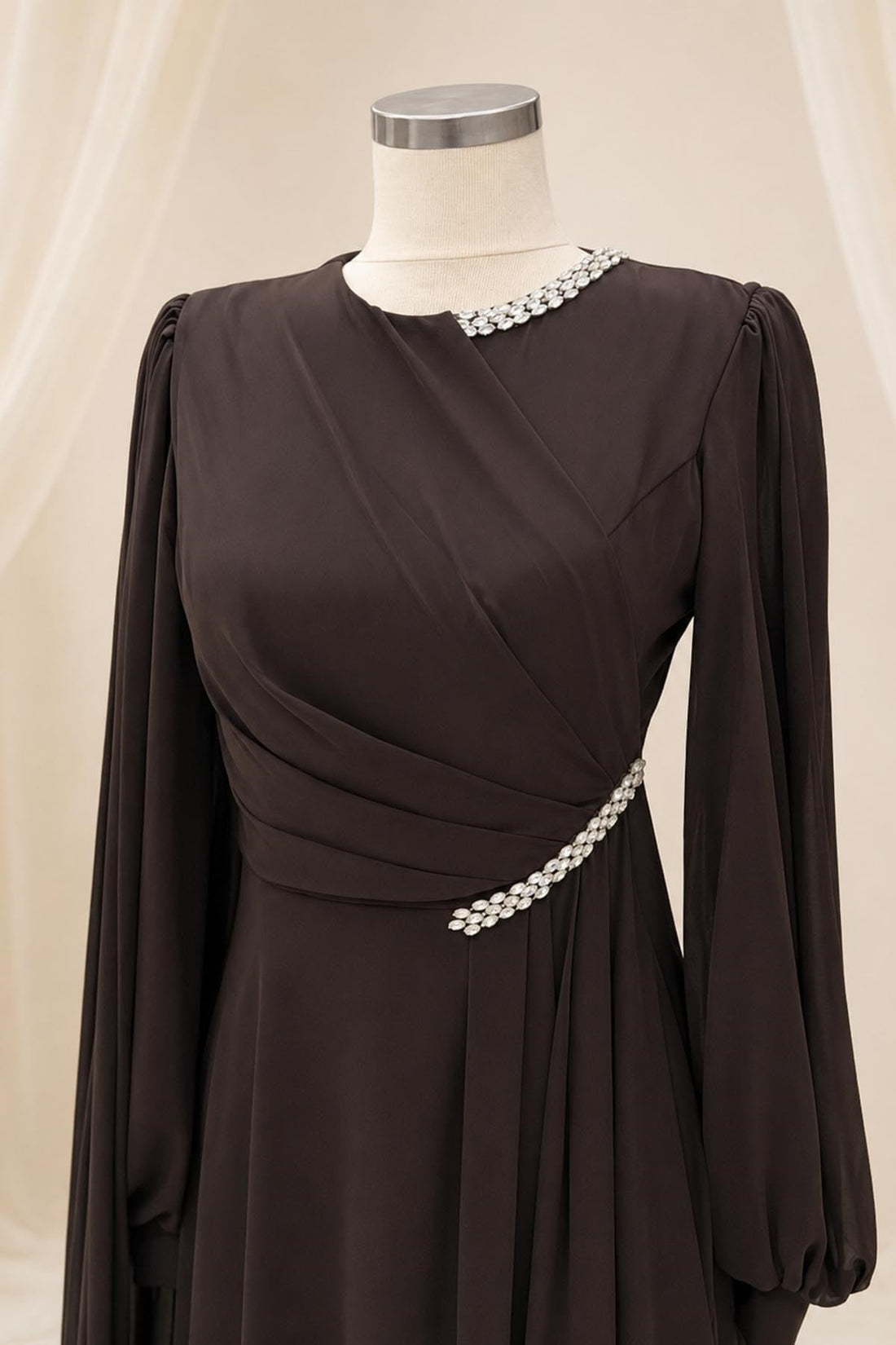 Feza Modest Evening Dress - Brown