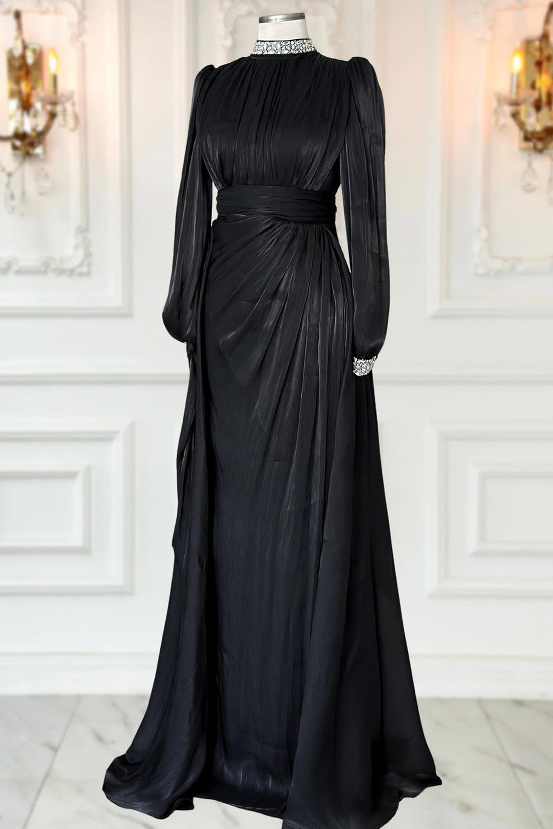 Gözde Modest Evening Dress - Black