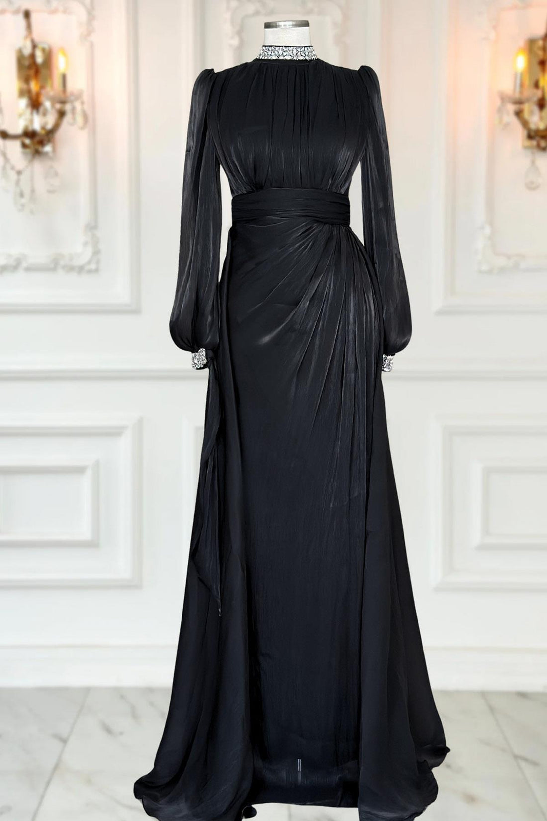 Gözde Modest Evening Dress - Black