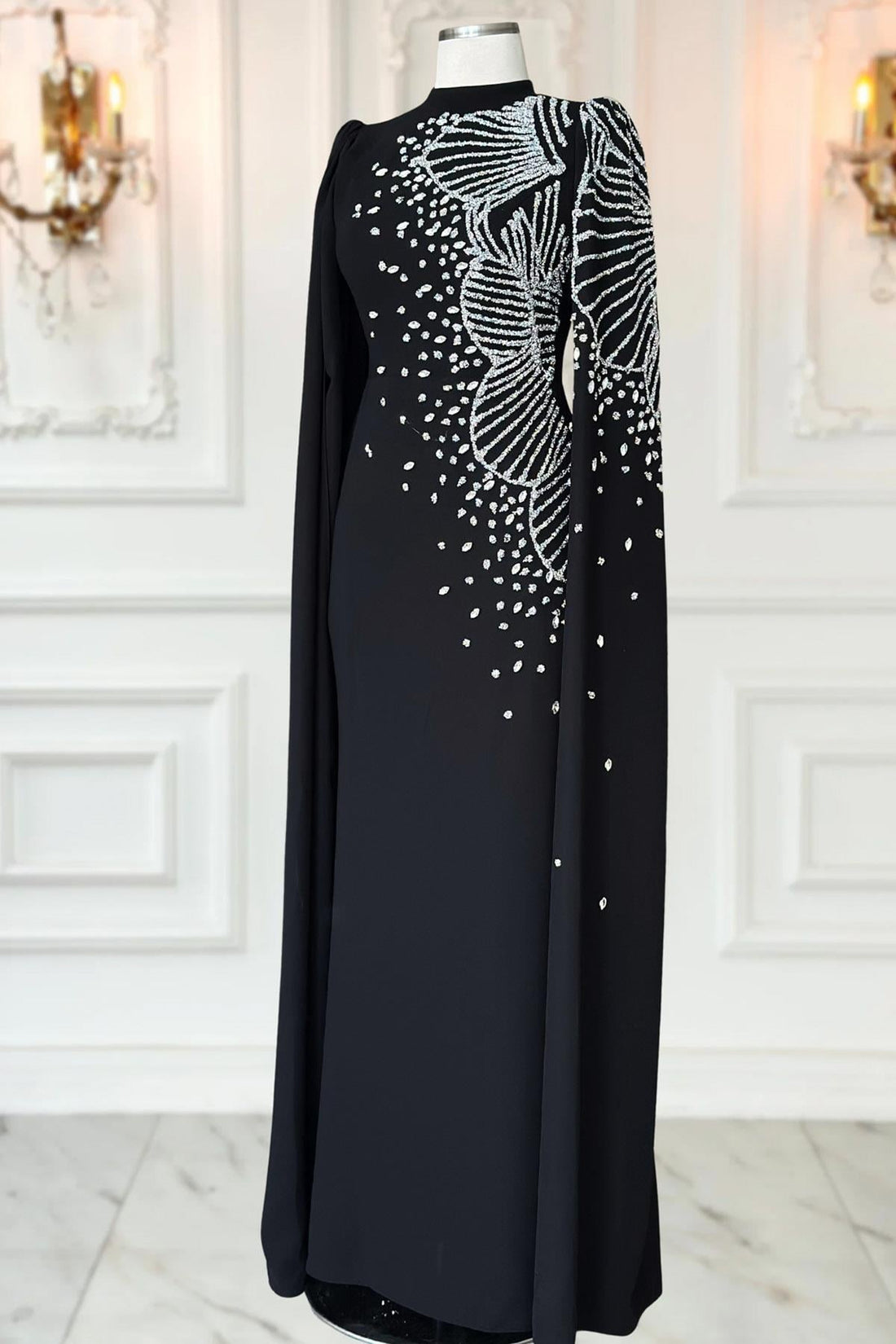 Hüsna Modest Evening Dress - Black