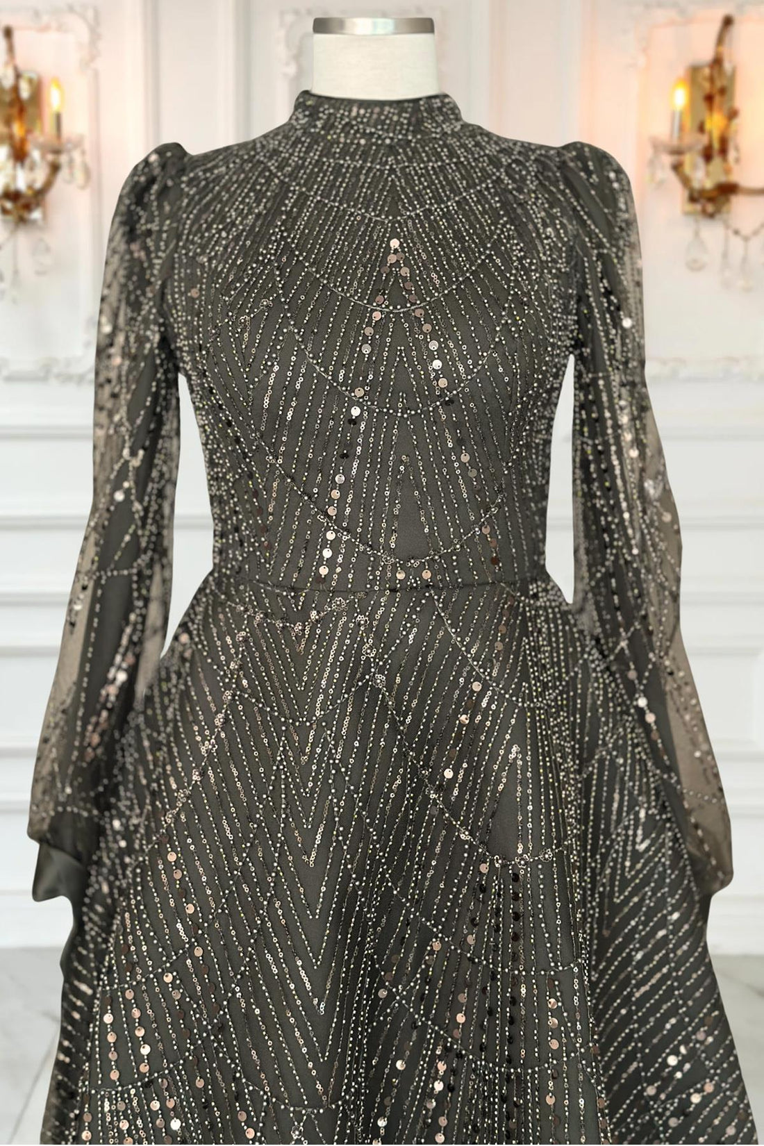 Karina Modest Evening Dress - Khaki