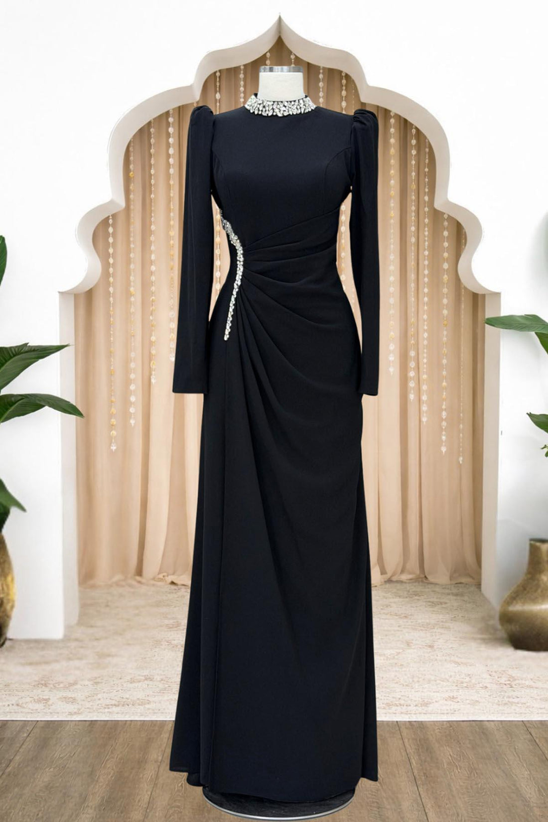 Dilem Modest Evening Dress - Black