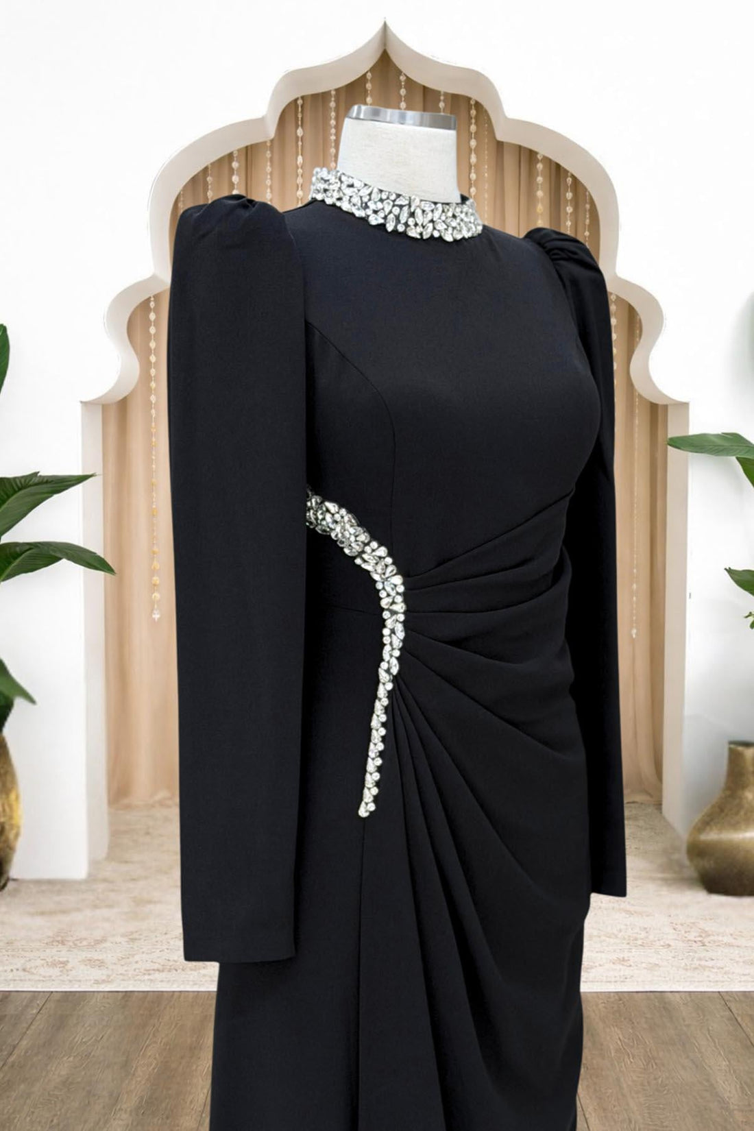 Dilem Modest Evening Dress - Black
