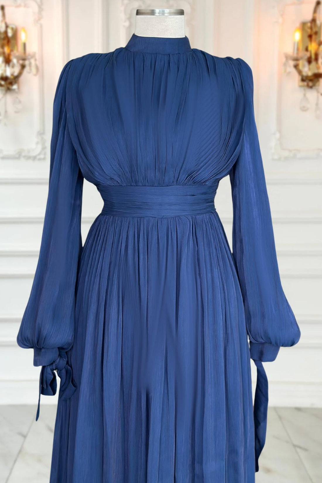 Nida Modest Evening Dress - Navy