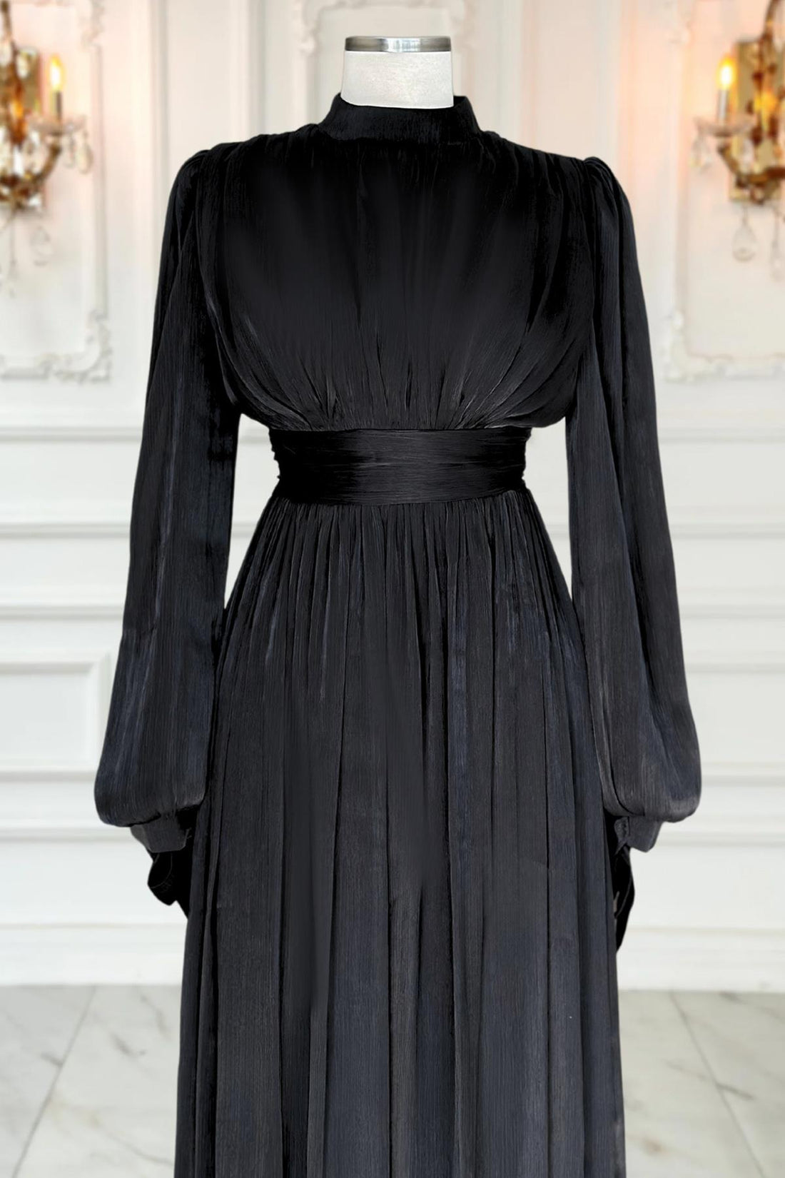 Nida Modest Evening Dress - Black