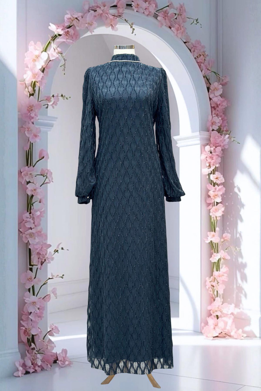 Ravza Modest Evening Dress - Anthracite